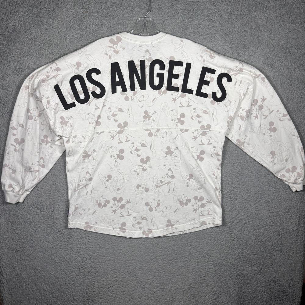 Disney Spirit Jersey Los Angeles Mickey Mouse All Over Print White Tan Large